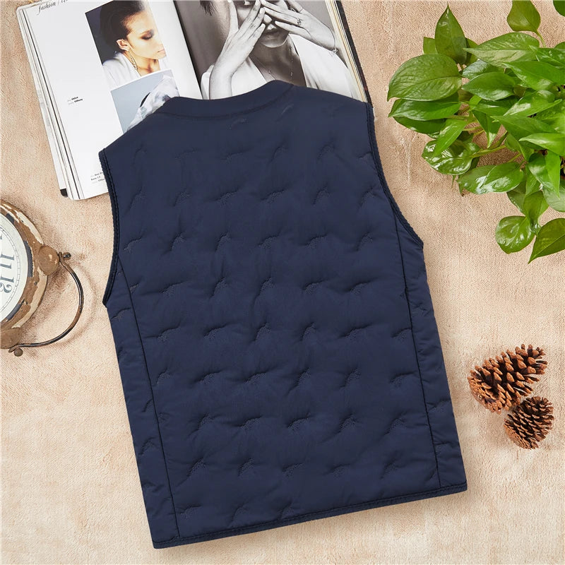 Winter Men's Vest Jackets Waterproof Outerwear Button Sleeveless Coats Warm Jacket Casual Lightweight Thick Sherpa Lined Vests