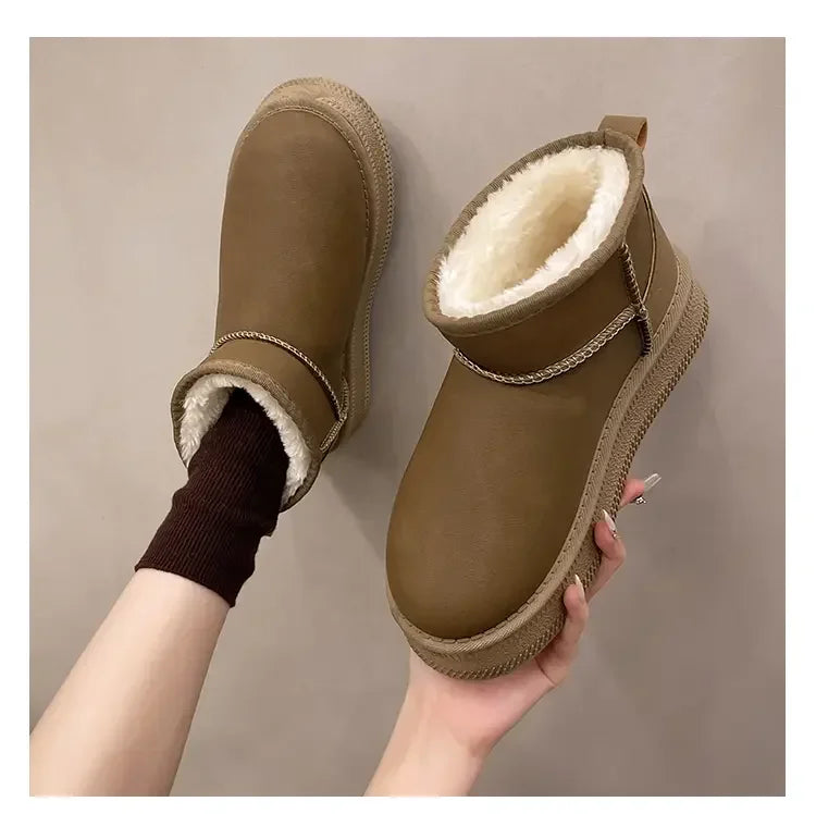 Winter fashion women's boots snow boots with fleece and fur women's shoes warm, non slip, wear-resistant, soft and comfortable