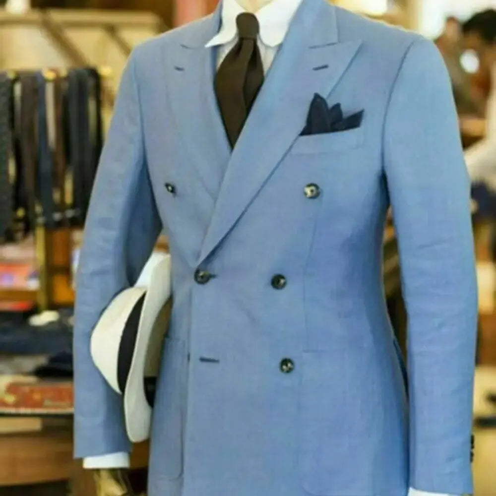 Solid Wedding Men Suits Blazer Bridegroom Business Groom Wear Tuxedo Jacket Formal Costume Homme Party Prom Double Breasted Coat