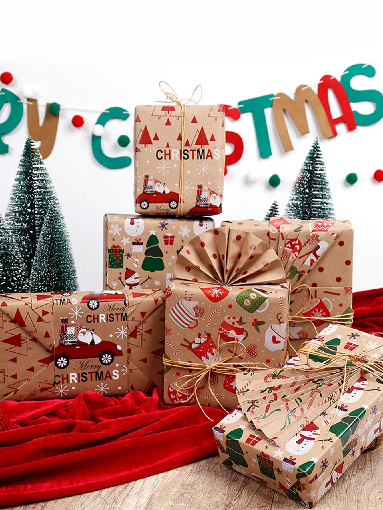 Festive Handmade Gift Wrap for Christmas