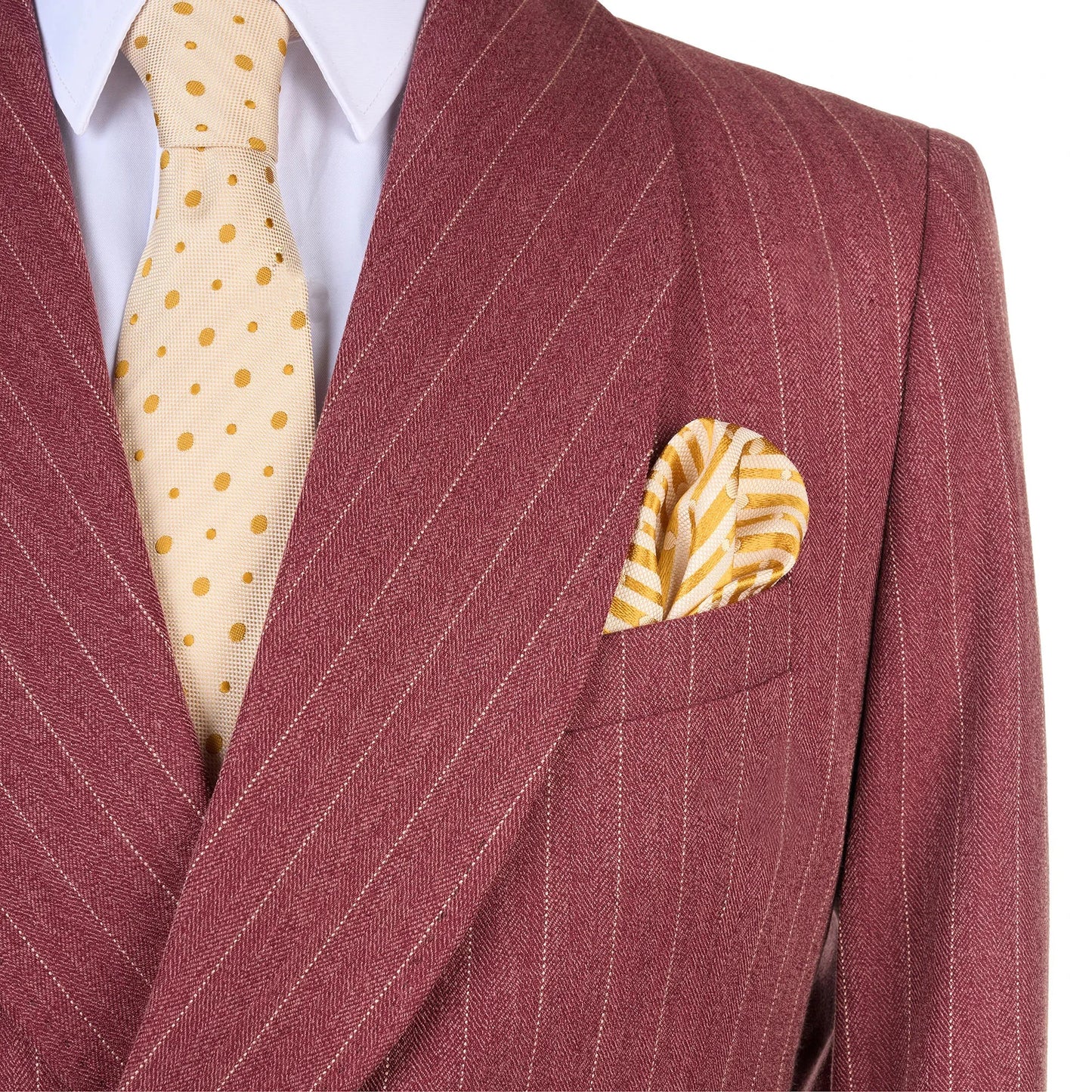 2025 Men Suits Maroon Striped Office Wear Wedding Double-Breasted With Patch Pocket Tailor-Made For Meeting