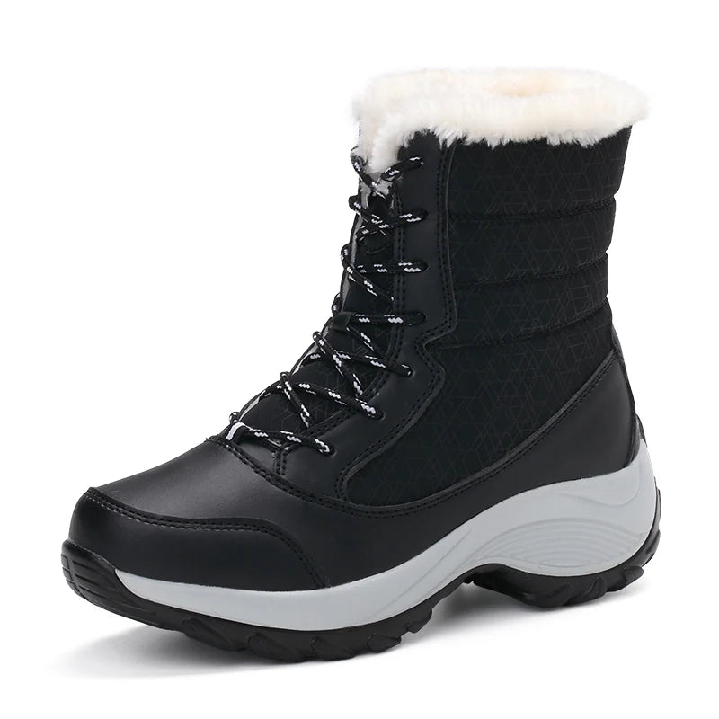 Winter Snow Boots Women Anti-slip Keep Warm Plush Comfortable Walking Shoes Breathable Outdoor Casual Sneakers Women
