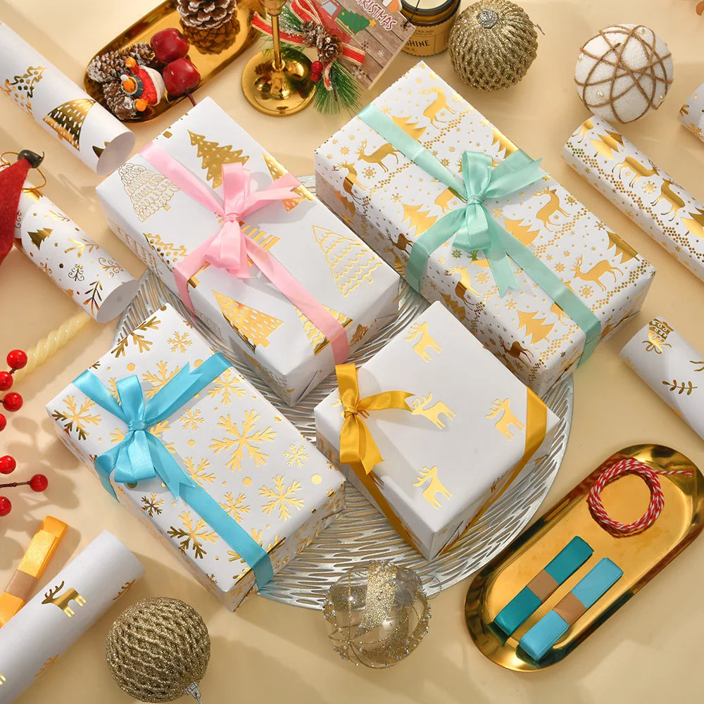 Festive Glossy Wrapping Paper for Christmas Gifts