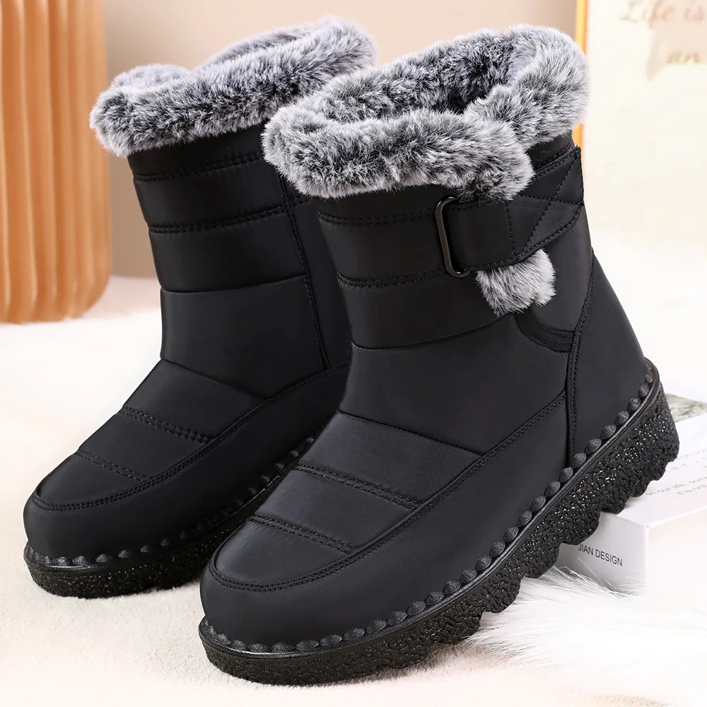 Winter Elegant Solid Color Sexy Warm Snow Boots Fashionable New Comfortable Wear-resistant and Non Slip Women's Boots