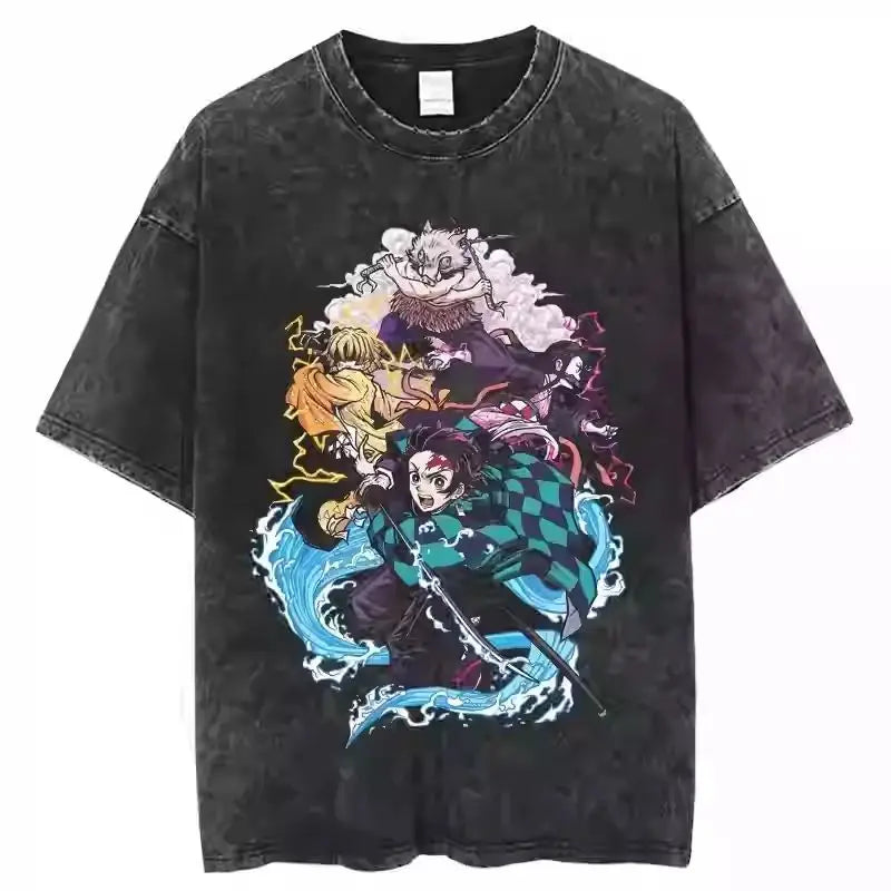 Mens Clothes New Arrival  Tee Shirt Homme Graphic T-Shirts Men Tshirt for Men Ropa Hombre Japanese Anime Graphic Washed 61351