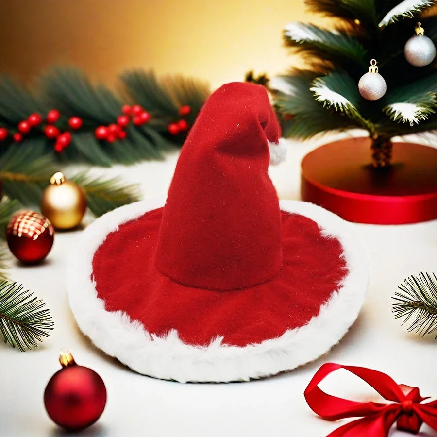 Christmas Hat, Santa Hat Holiday for Adults Unisex Comfort Extra Thicken Fur Xmas Hat for New Year Festive Party