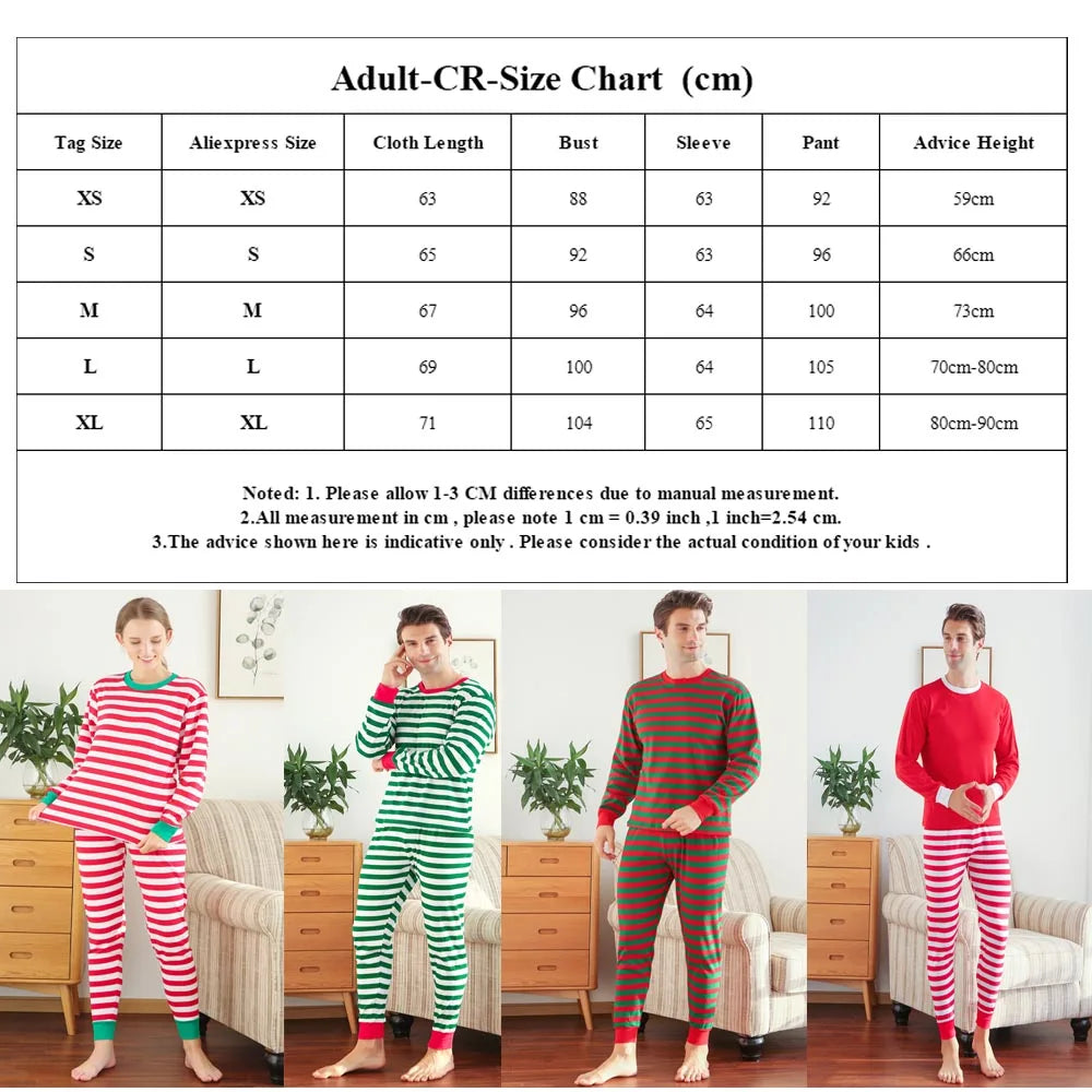 Matching Family Christmas Pajamas Set 100 Cotton Striped Pajamas Classic Sleepwear Loungewear Xmas Holiday Pajamas Family Look