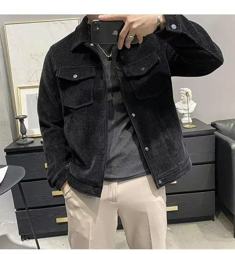 Winter Fashion coat Men's Lapel Autumn  Winter New Corduroy Jacket men clothing men jacket men clothing y2k tops Jacket Men's