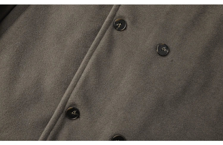 Winter Thi Woolen Navy Peacoat Outdoor Windproof Warm Inner Wool Coat Heavy Du Youth Faion Workwear Military Sle Coat