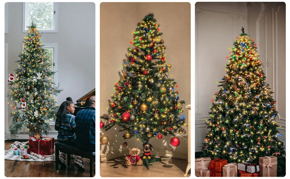 Festive Outdoor Christmas Garland & Tree Star Lights