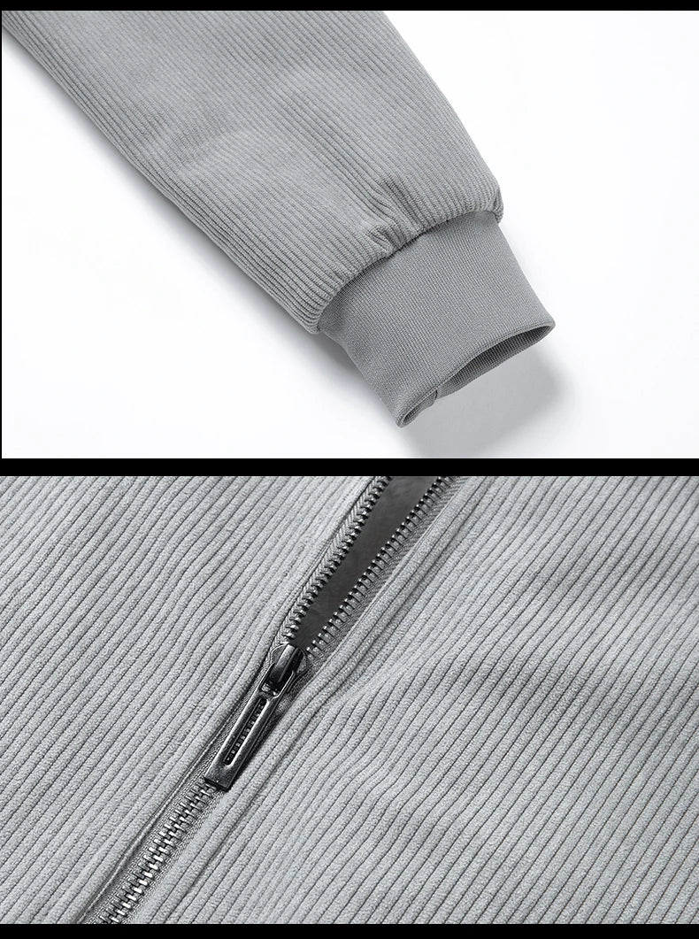 Winter Men Fleece Jacket Padded Warm Loose Parka Coat Corduroy Short Jacket Man Solid Fur Collar Windbreaker Cotton Jackets