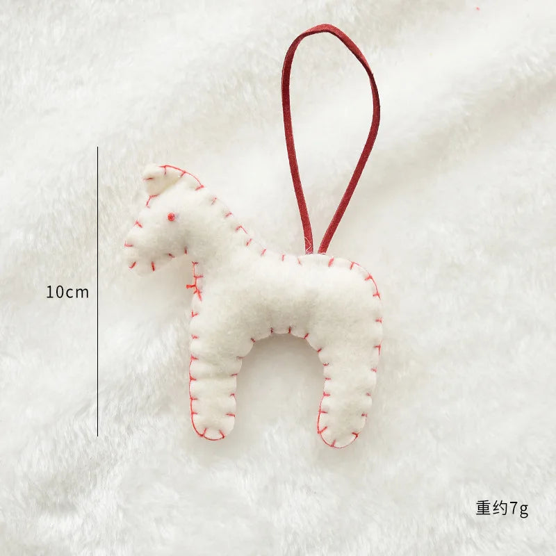 Christmas Tree Snowflake Gift Decoration Pendant Wool Felt Gingerbread Handmade DIY Accessories Christmas New Year Decoration