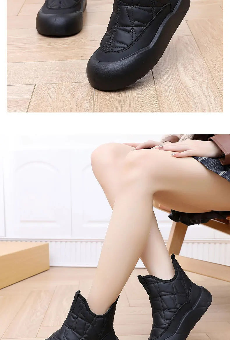 Winter boots 2025 woman warm wool fur booties waterproof lightweight mom ankle shoes warmth fur booties