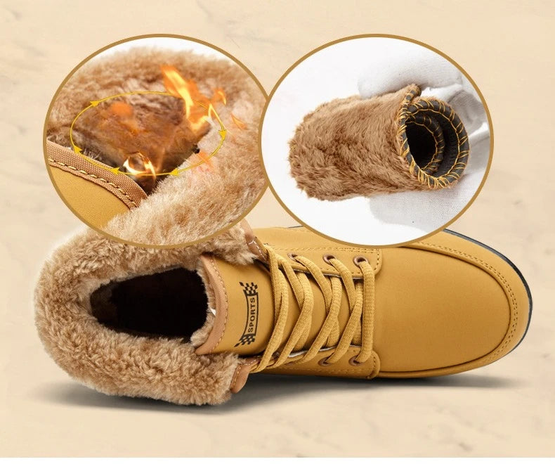 Womens Winter Snow Boots Warm Comfortable Non Slip Flat with  for Outdoor   women's shoes