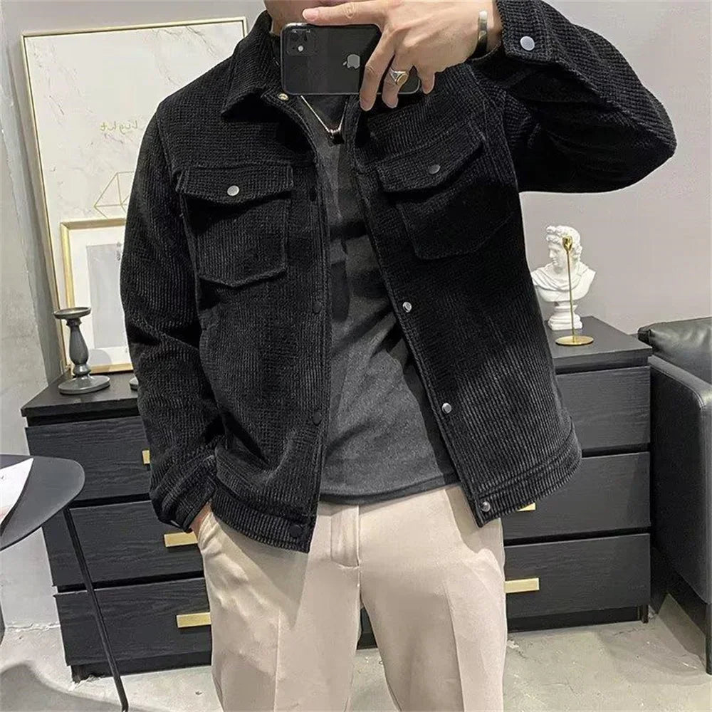 Winter Fashion coat Men's Lapel Autumn  Winter New Corduroy Jacket men clothing men jacket men clothing y2k tops Jacket Men's