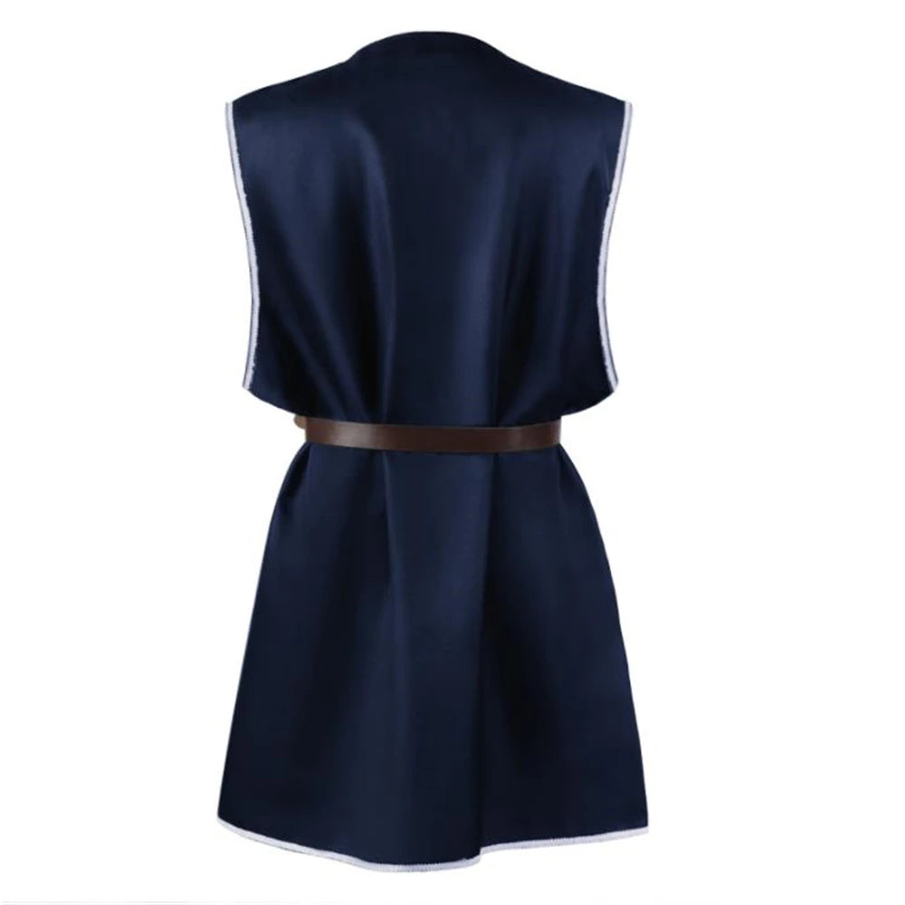 Adult Men Medieval Renaissance Warriors Knight Costume Robe Shirt Tops Sleeveless Cos Tabard Surcoat Male Tunic Loose  S-2XL