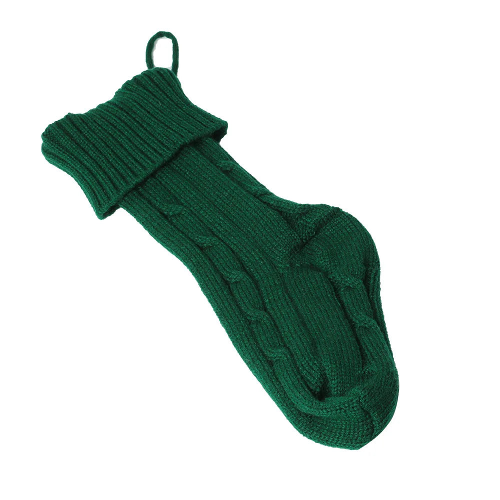 Large Christmas decorations Christmas stocking gift bag Knitted Christmas pendant Cross border woolen Christmas stocking