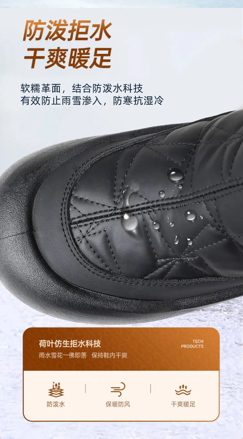 Winter boots 2025 woman warm wool fur booties waterproof lightweight mom ankle shoes warmth fur booties