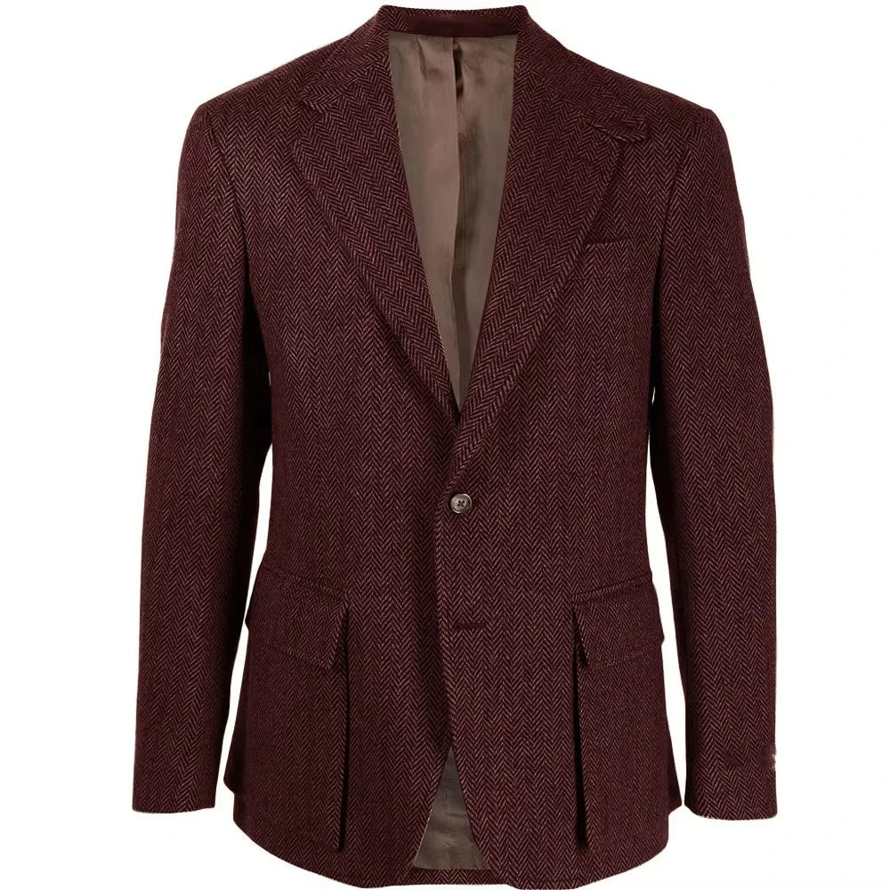 Elegant Man Dress Jackets Men Suit Men's Herringbone Blazers Business Casual Single Breasted Suits Sport Coats For Autumn Wnter