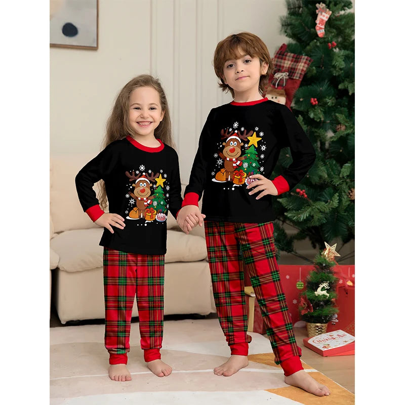 Christmas Matching Pajamas Family Outfits 2025 News Adult Kid Pajamas Clothes Set Baby Rompers Casual Sleepwear Xmas Family Look