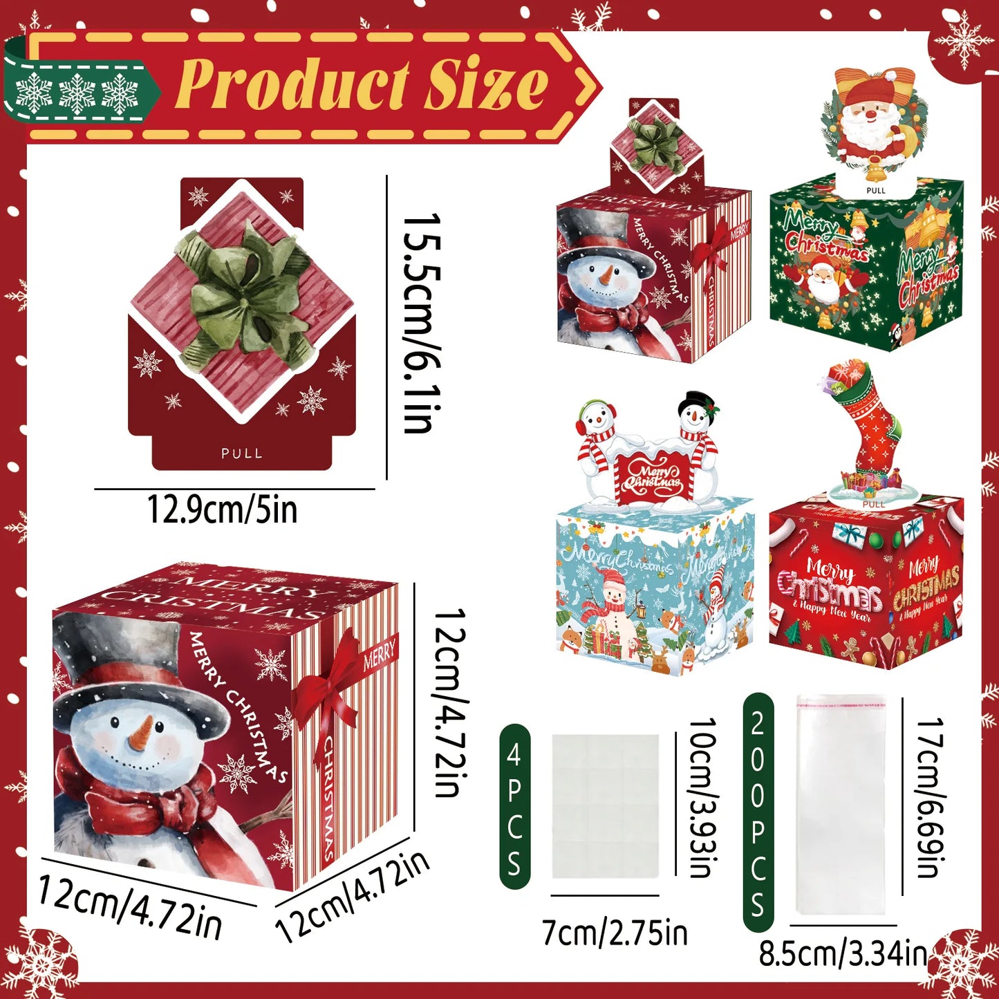 Christmas Gifts In Different Styles Christmas Theme Party Surprise Gift Box Draw Money Gift Box Desktop Decoration Supplies