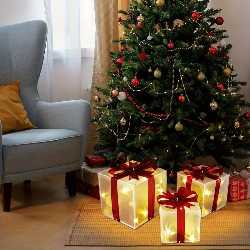 Glowing Christmas Gift Box Decoration for Home & Garden