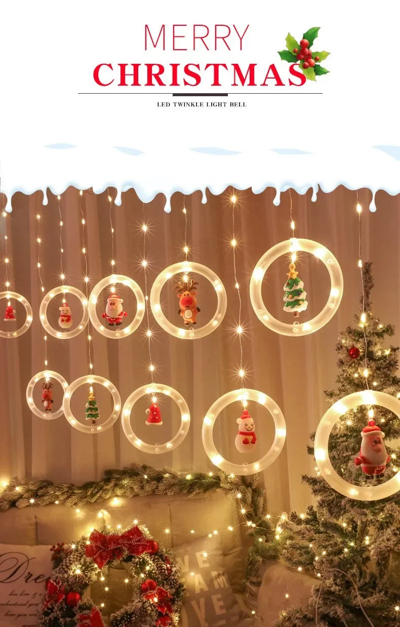 LED Christmas Curtain & Garland Lights Room Decoration