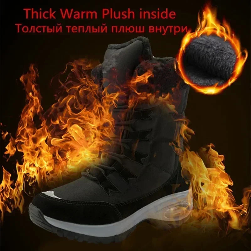 Women Winter Boots Women's Keep Warm Mid-Calf Snow Boots Women Hiking Boots High Quality Comfortable Air Cushion Women Boot
