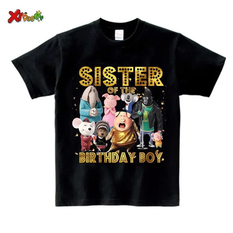Family Matching Outfits Boys Birthday Party Shirt  Personalized Name 1st 10th Family Birthday Party Outfits Golden Shiny Outfits