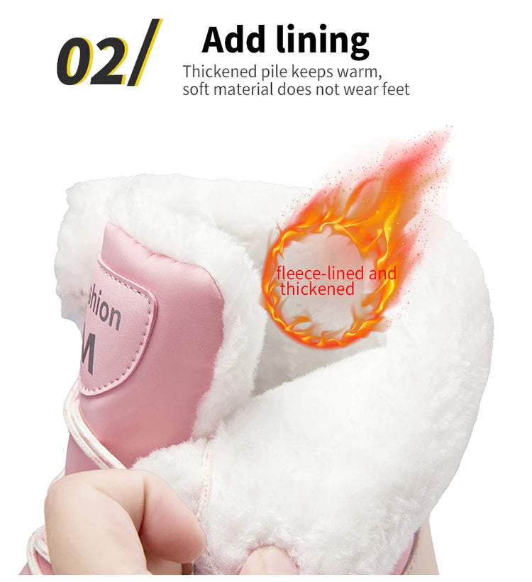 2025 Winter Snow Boots Cotton Shoes Waterproof and Cold proof Long Boots for Women Outdoor with Thick Velvet and Warmth 36-42