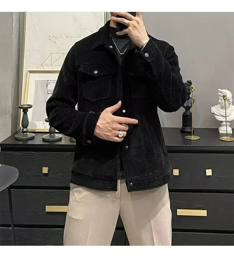 Winter Fashion coat Men's Lapel Autumn  Winter New Corduroy Jacket men clothing men jacket men clothing y2k tops Jacket Men's