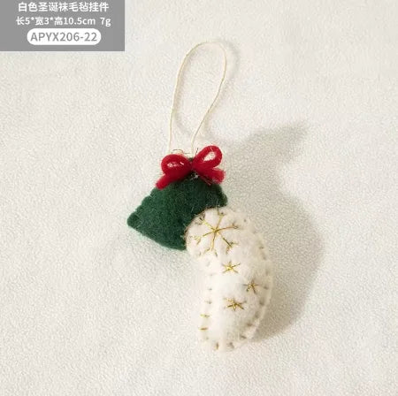 Christmas Tree Snowflake Gift Decoration Pendant Wool Felt Gingerbread Handmade DIY Accessories Christmas New Year Decoration