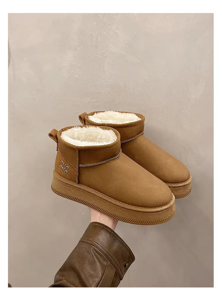 Winter fashion women's boots snow boots with fleece and fur women's shoes warm, non slip, wear-resistant, soft and comfortable