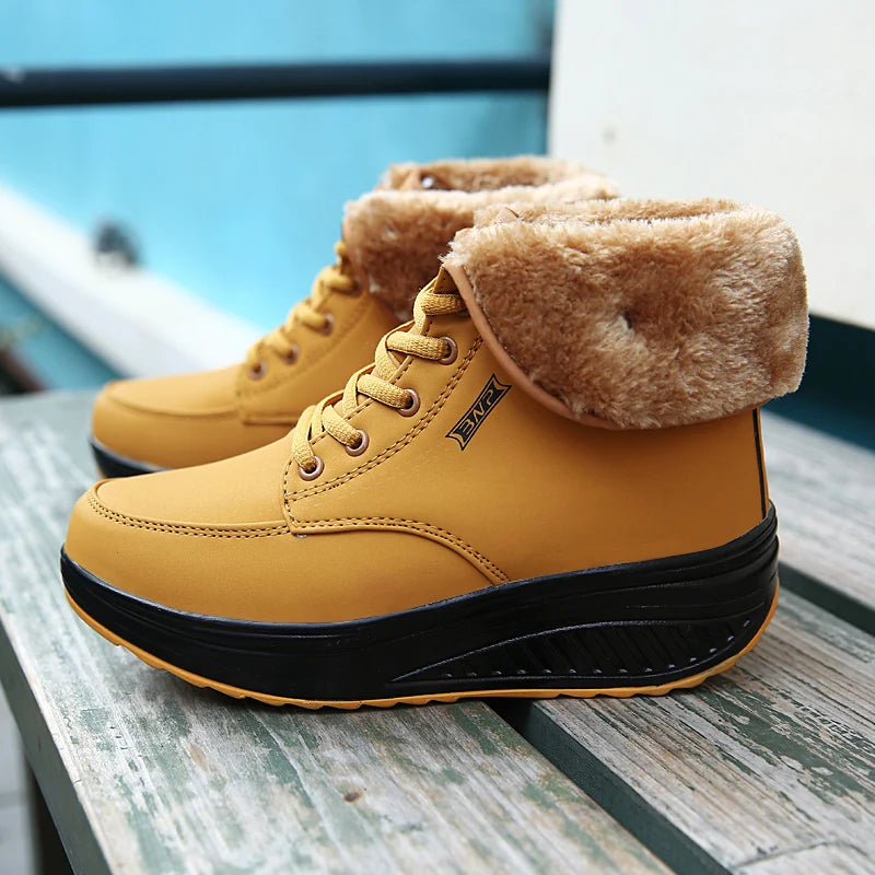 Womens Winter Snow Boots Warm Comfortable Non Slip Flat with  for Outdoor   women's shoes