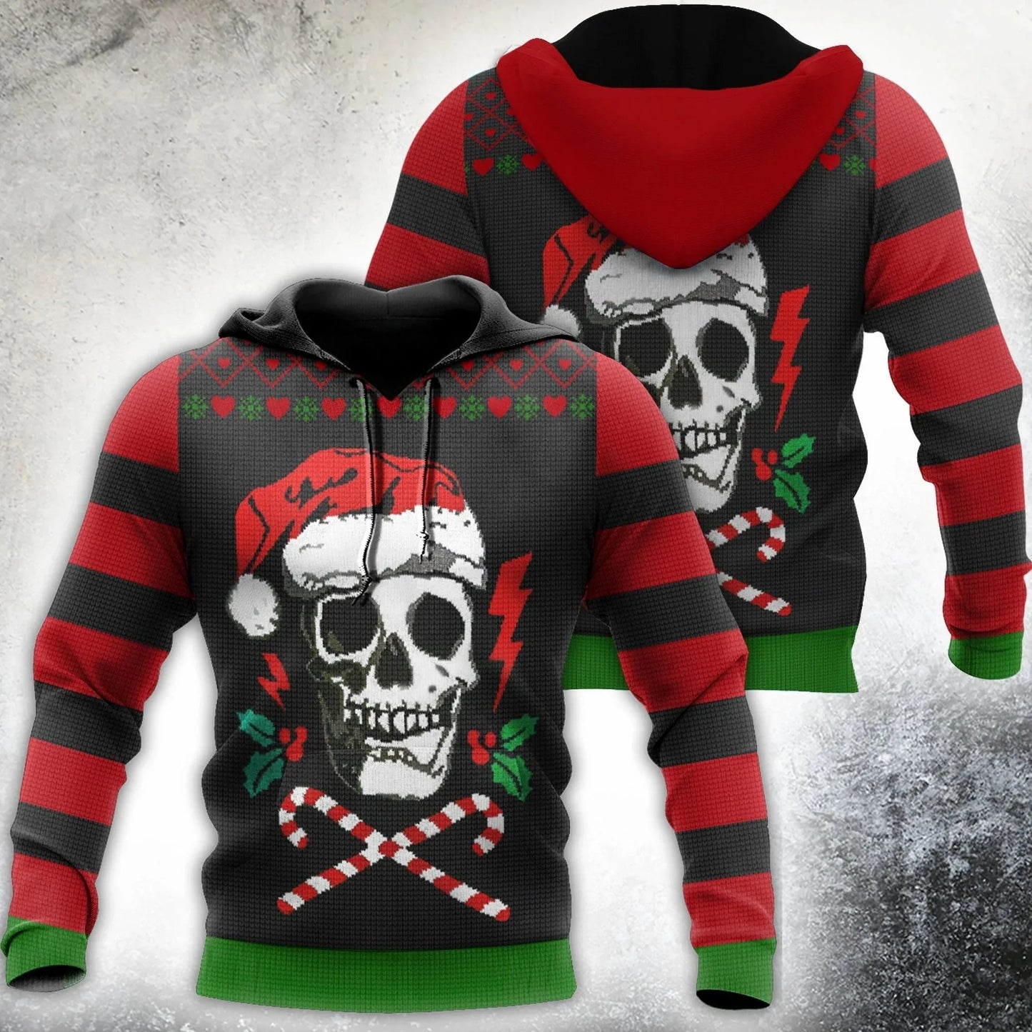 Christmas Hoodies Men's Skull Hoodie 3D Print Tops Autumn Winter Long Sleeved Streetwear Designer Hooded Hoodie For Men Clothing