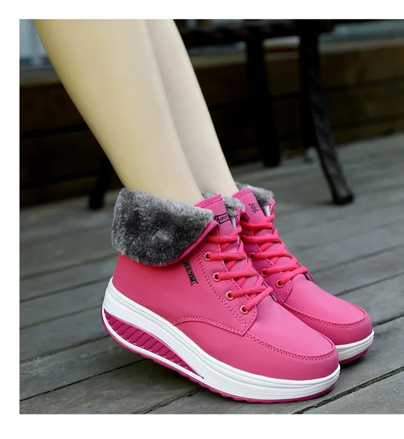 Womens Winter Snow Boots Warm Comfortable Non Slip Flat with  for Outdoor   women's shoes