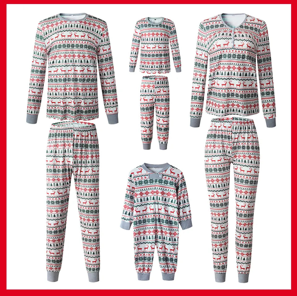 2023 Christmas Family Matching Pajamas New Year Xmas Father Mother Kids Baby Clothes Set Dad Mom And Daughter Son Pyjamas Outfit