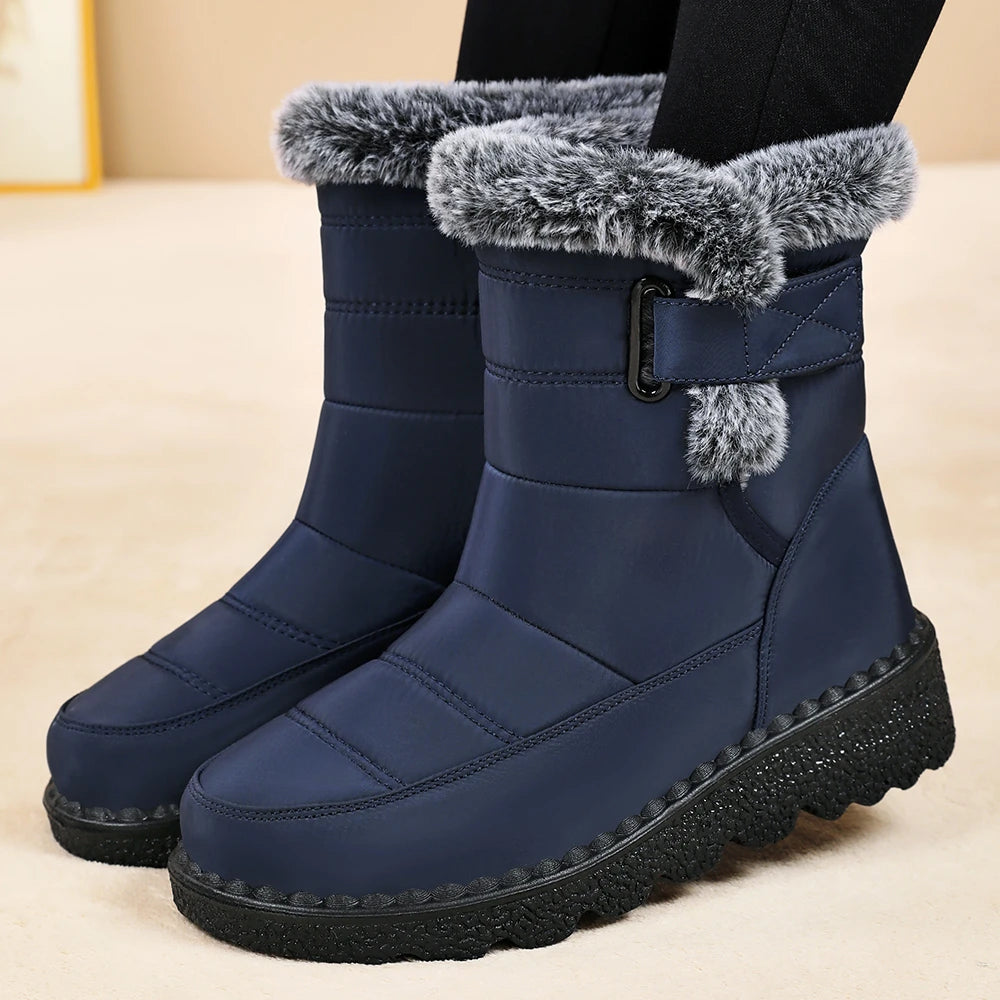Winter Elegant Solid Color Sexy Warm Snow Boots Fashionable New Comfortable Wear-resistant and Non Slip Women's Boots
