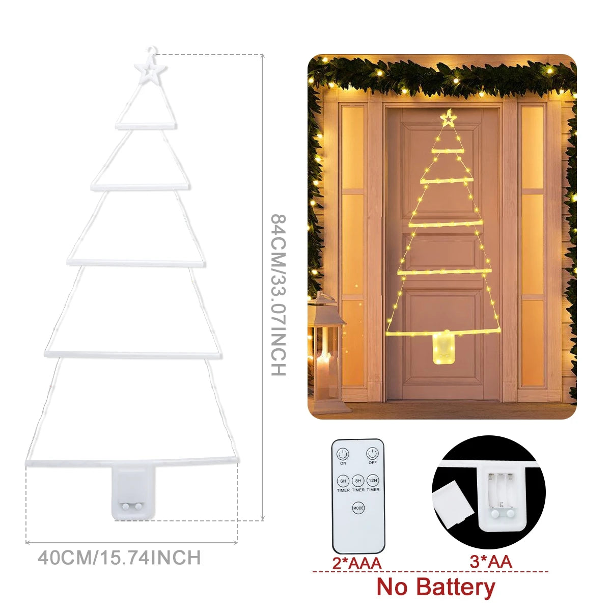 Christmas Tree Warm LED Ladder Lights Navidad Natal Noel Light Garland Merry Christmas Decorations For Home 2024 New Year 2025