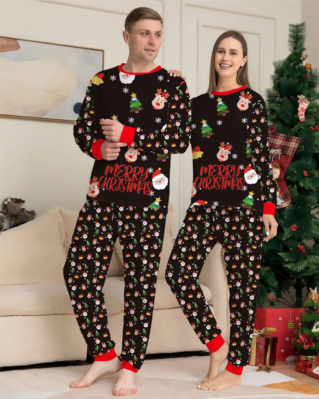2025 Family Matching Christmas Pajamas Clothes Set Father Mother And Daughter Son Kids Matching Outfit Baby Girl Rompers Pyjamas