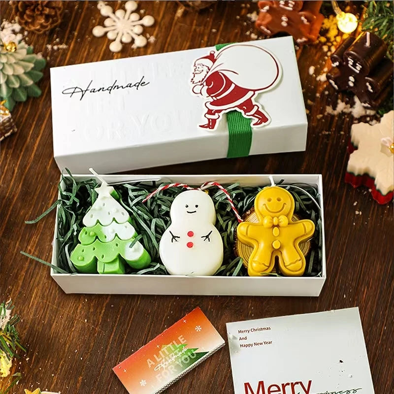 Christmas Scented Candles Three-piece Gift Box Gloves Elk Gingerbread Man Aromatherapy Girl Friends Creative Warm Christmas Gift