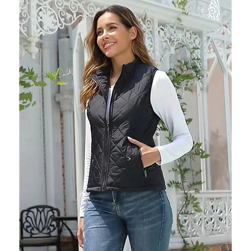 Winter Warmth Vest Soft Solid Color Sleeveless Hooded Long Vest for Women - Cozy Outwear for Cold Weather Vest