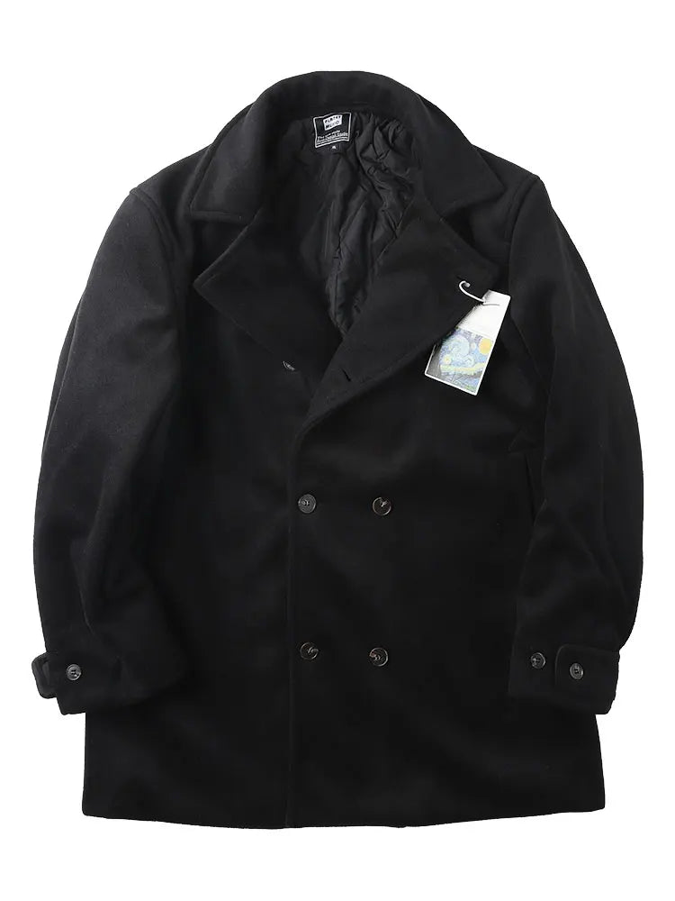 Winter Thi Woolen Navy Peacoat Outdoor Windproof Warm Inner Wool Coat Heavy Du Youth Faion Workwear Military Sle Coat