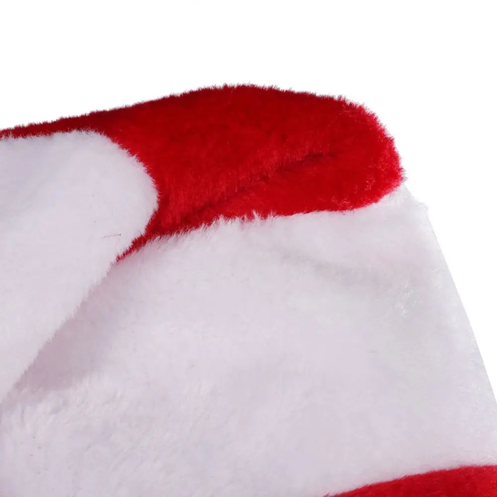 All-match Merry Christmas Decoration Christmas Hat Velvet Striped Santa Claus Hat Plush Hat Beanie Female/Girls