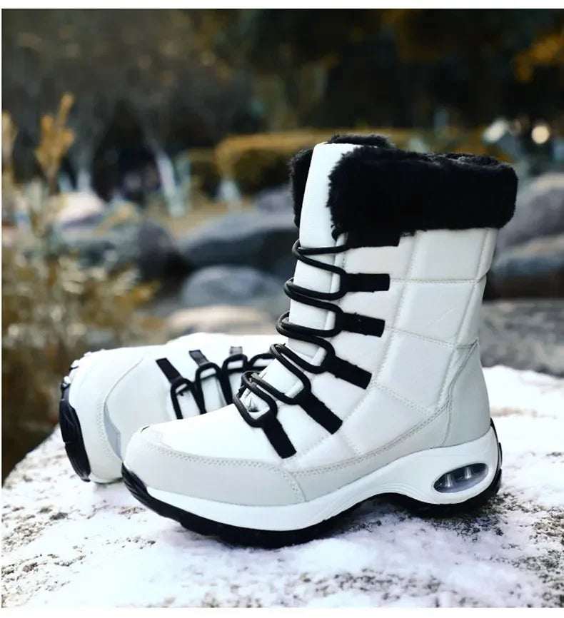 Women Winter Boots Women's Keep Warm Mid-Calf Snow Boots Women Hiking Boots High Quality Comfortable Air Cushion Women Boot