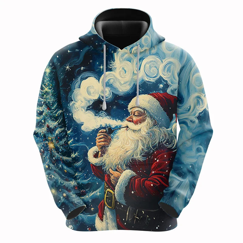 2026 Christmas Hoodies Santa Claus 3D Print Men Women New Hooded Sweatshirts Casual Unisex Hoody Pullover Kids Tops Clothing