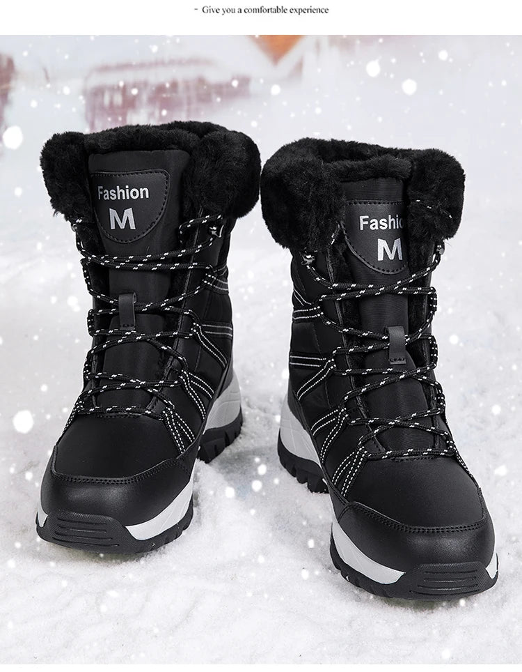 2025 Winter Snow Boots Cotton Shoes Waterproof and Cold proof Long Boots for Women Outdoor with Thick Velvet and Warmth 36-42