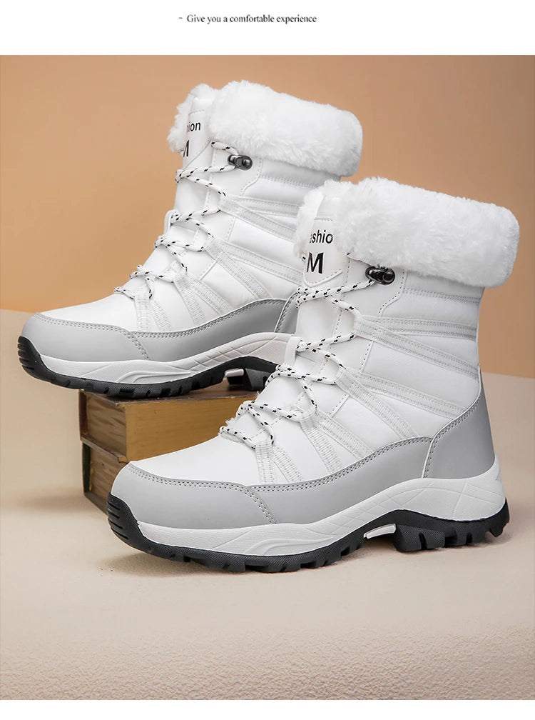 2025 Winter Snow Boots Cotton Shoes Waterproof and Cold proof Long Boots for Women Outdoor with Thick Velvet and Warmth 36-42