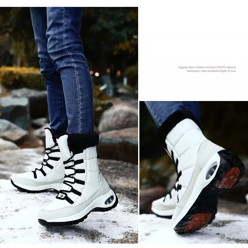 Women Winter Boots Women's Keep Warm Mid-Calf Snow Boots Women Hiking Boots High Quality Comfortable Air Cushion Women Boot