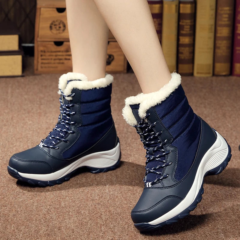 Winter Snow Boots Women Anti-slip Keep Warm Plush Comfortable Walking Shoes Breathable Outdoor Casual Sneakers Women